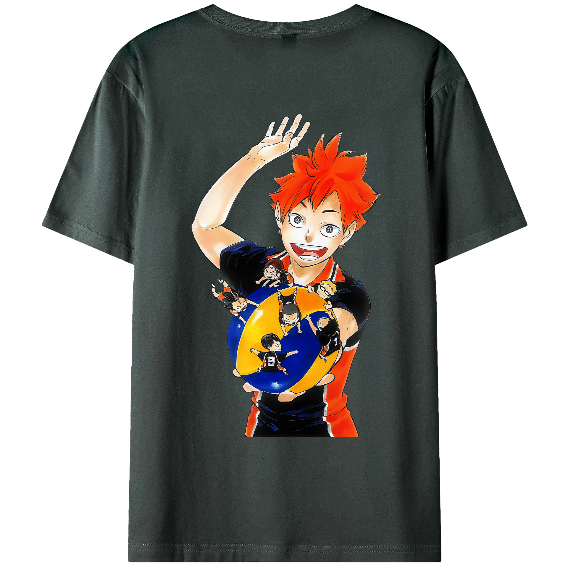 （画像用） ハイキュー!! Haikyu!! 綿100％ メンズ半袖Tシャツ（バックプリント） 通気性